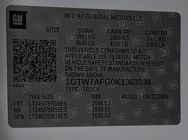 2019 GMC Savana 2500