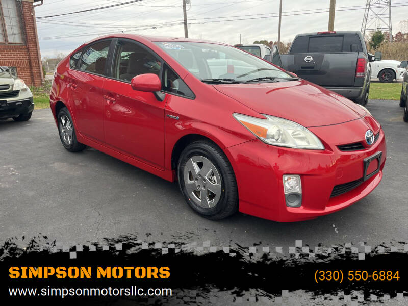 2010 Toyota Prius for sale at SIMPSON MOTORS in Youngstown OH