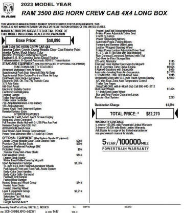 2023 RAM 3500 Big Horn
