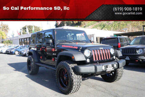 2017 Jeep Wrangler Unlimited for sale at So Cal Performance SD, llc in San Diego CA