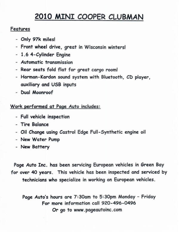 2010 MINI Cooper Clubman