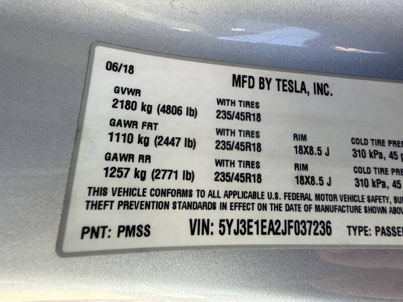 2018 Tesla Model 3 Long Range