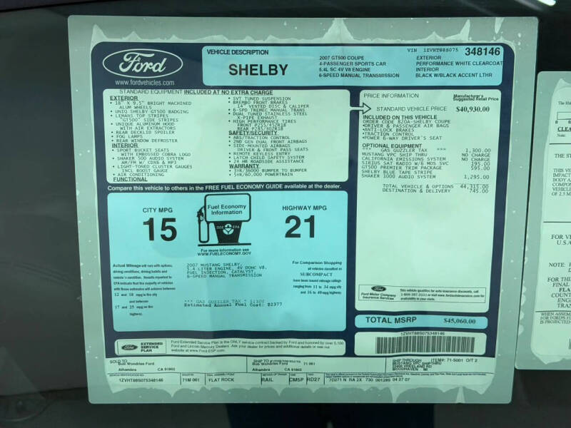 2007 Ford Shelby GT500