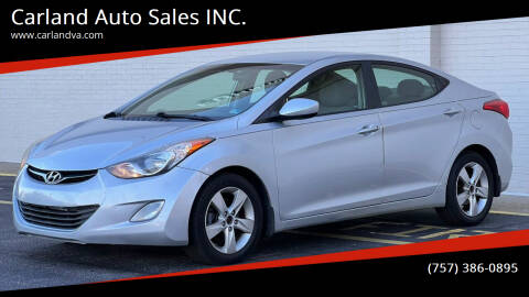 2013 Hyundai Elantra for sale at Carland Auto Sales INC. in Portsmouth VA