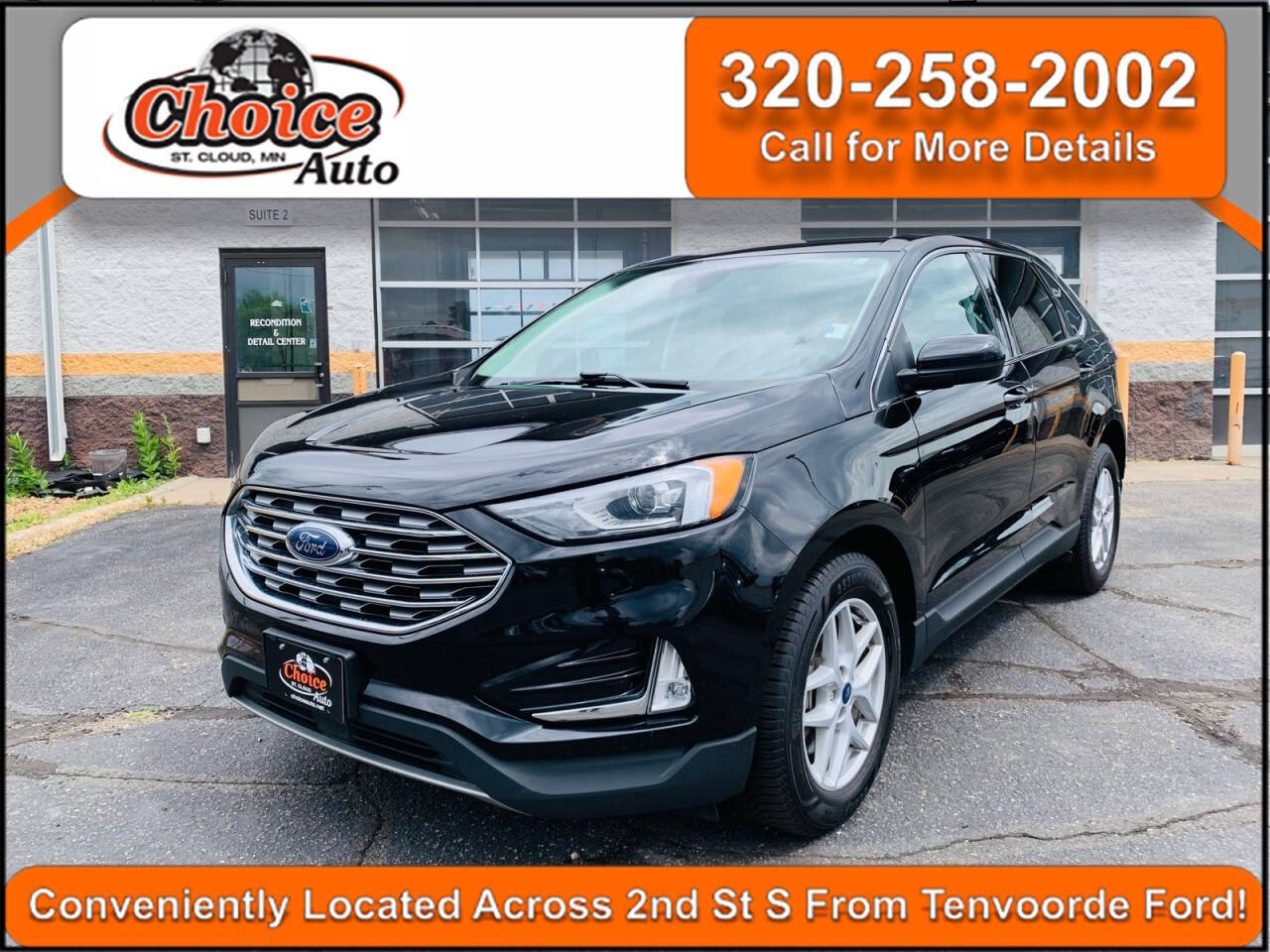 Black 2021 Ford Edge SEL AWD SEL 4dr Crossover 1