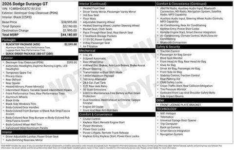 2026 Dodge Durango GT