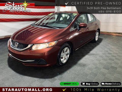 2014 Honda Civic for sale at STAR AUTO MALL 512 in Bethlehem PA
