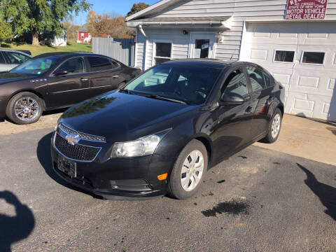 2013 Chevrolet Cruze for sale at CENTRAL AUTO SALES LLC in Norwich NY