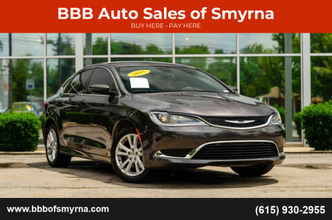 2015 Chrysler 200 for sale at BBB Auto Sales of Smyrna in Smyrna TN