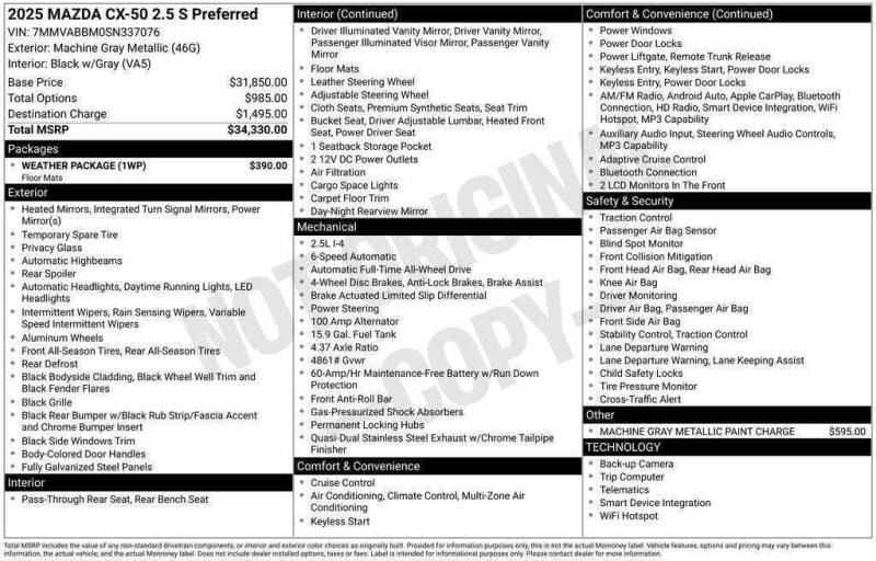2025 Mazda CX-50 2.5 S Preferred