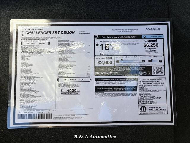 2018 Dodge Challenger SRT Demon