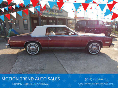 1984 Cadillac Eldorado for sale at MOTION TREND AUTO SALES in Tomball TX