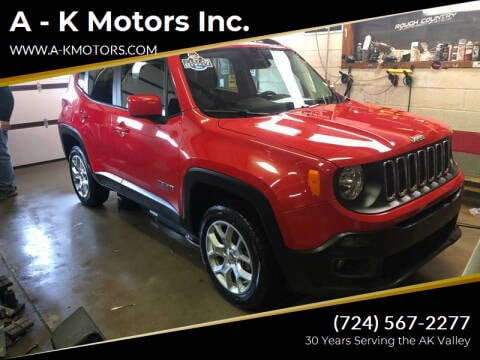 2017 Jeep Renegade for sale at A - K Motors Inc. in Vandergrift PA