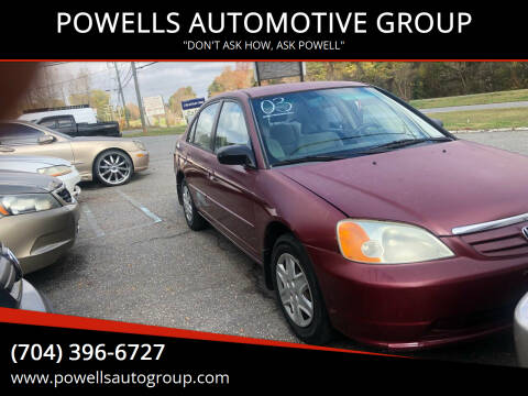 2003 Honda Civic for sale at POWELLS AUTOMOTIVE GROUP in Gastonia NC