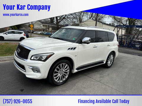 2016 Infiniti QX80 for sale at Your Kar Company in Norfolk VA