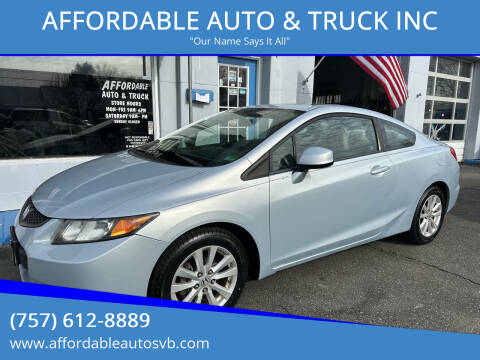2012 Honda Civic for sale at AFFORDABLE AUTO & TRUCK INC in Virginia Beach VA