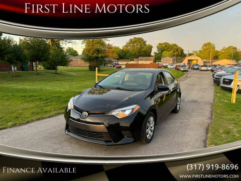 2016 Toyota Corolla for sale at First Line Motors in Jamestown IN