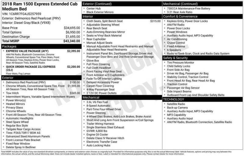 2018 RAM 1500 Express