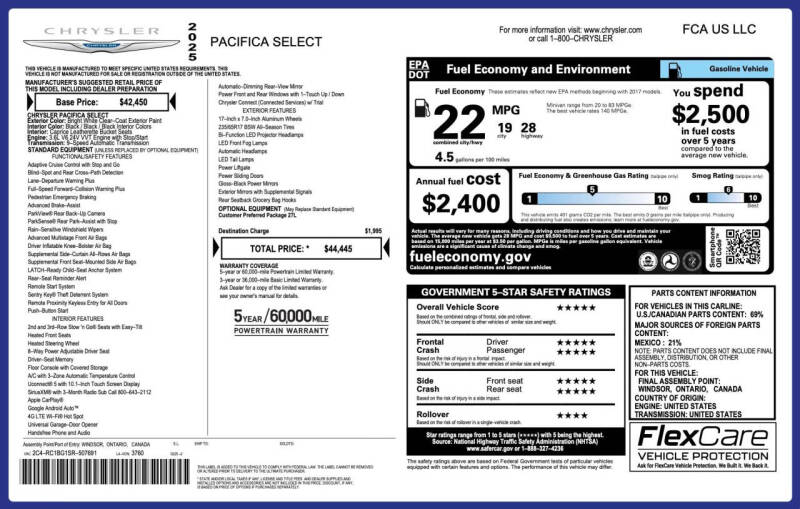 2025 Chrysler Pacifica Select