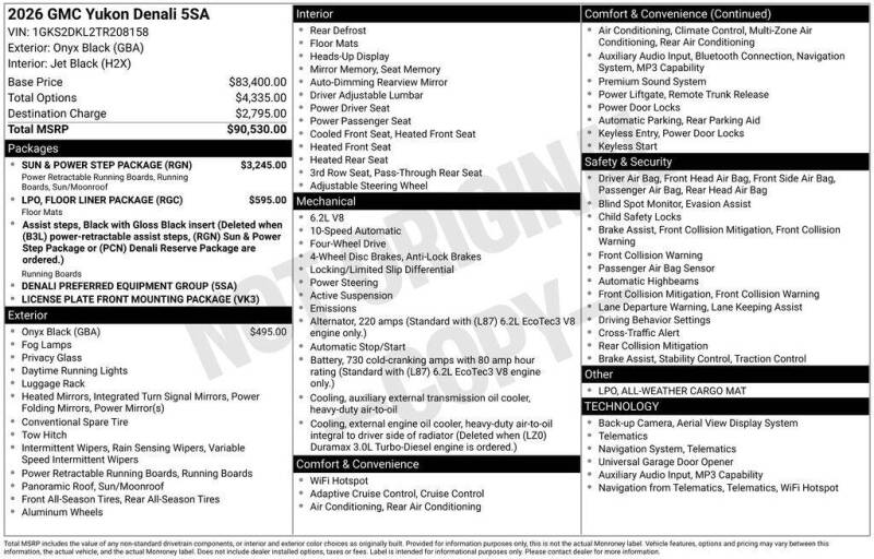 2026 GMC Yukon Denali