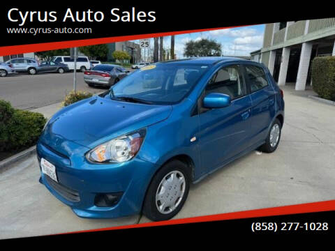 2015 Mitsubishi Mirage for sale at Cyrus Auto Sales in San Diego CA