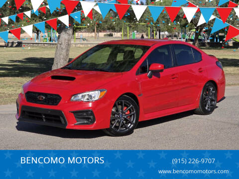 2018 Subaru WRX for sale at BENCOMO MOTORS in El Paso TX