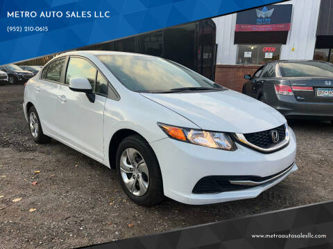 2013 Honda Civic for sale at METRO AUTO SALES LLC in Lino Lakes MN