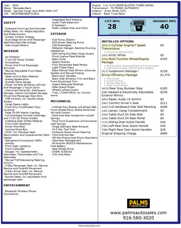2016 Mercedes-Benz Sprinter