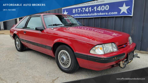 1989 Ford Mustang for sale at AFFORDABLE AUTO BROKERS in Keller TX