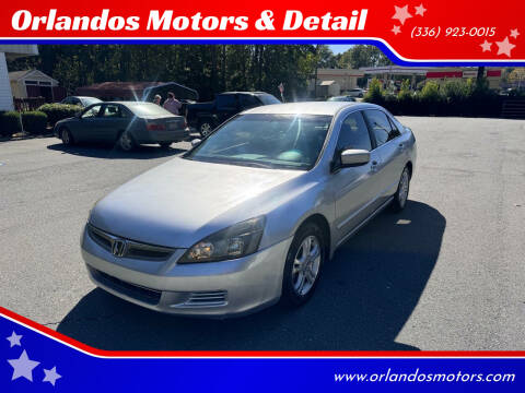 2006 Honda Accord for sale at Orlandos Motors & Detail in Winston Salem NC