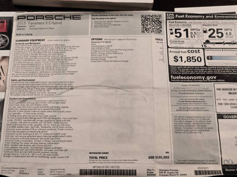 2015 Porsche Panamera S E-Hybrid