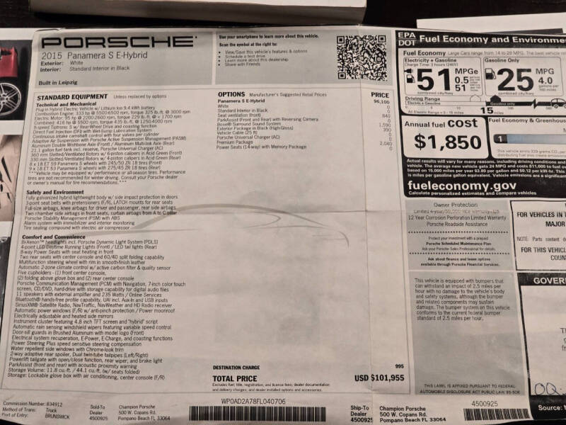 2015 Porsche Panamera S E-Hybrid