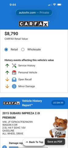 2015 Subaru Impreza 2.0i Premium