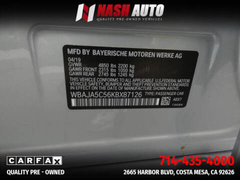 2019 BMW 5 Series 530i