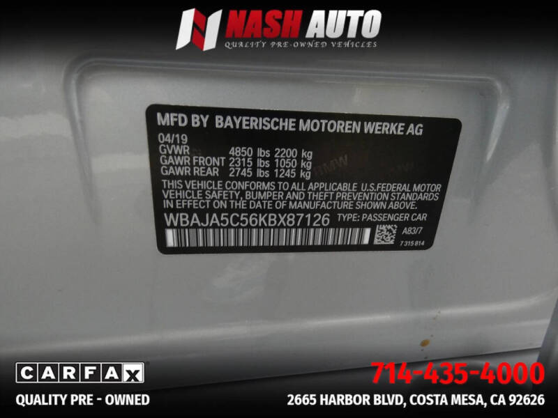 2019 BMW 5 Series 530i