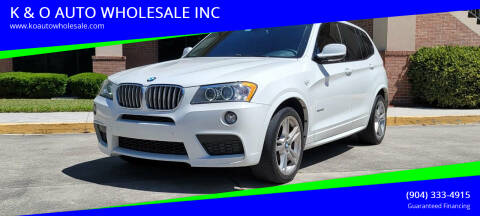 2013 BMW X3 for sale at K & O AUTO WHOLESALE INC in Jacksonville FL