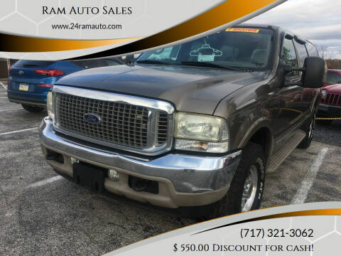 2002 Ford Excursion for sale at Ram Auto Sales in Gettysburg PA