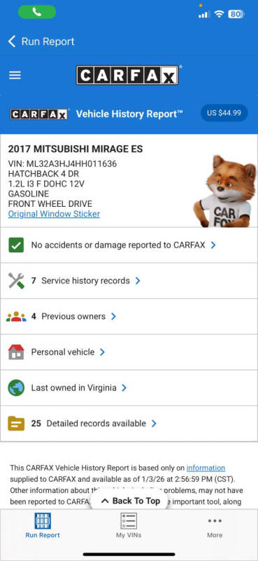 2017 Mitsubishi Mirage ES