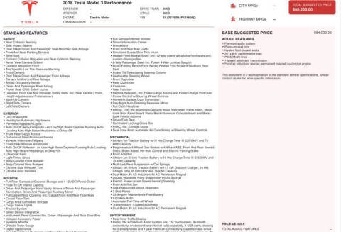 2018 Tesla Model 3 Performance