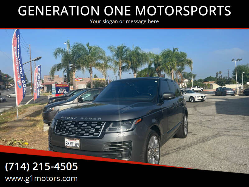 2019 Land Rover Range Rover for sale at GENERATION ONE MOTORSPORTS in La Habra CA