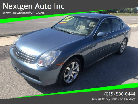 2006 Infiniti G35 for sale at Nextgen Auto Inc in Smithville TN