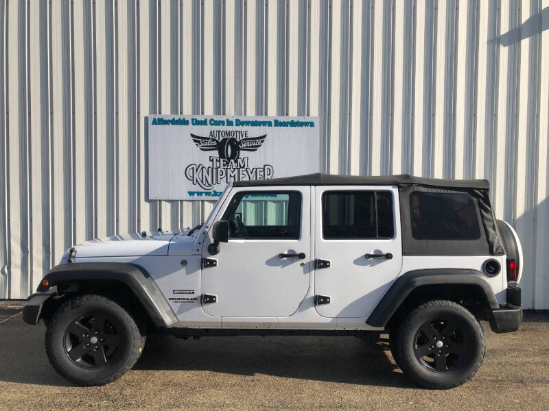 Used 2012 Jeep Wrangler Unlimited Sport with VIN 1C4BJWDG3CL188130 for sale in Beardstown, IL