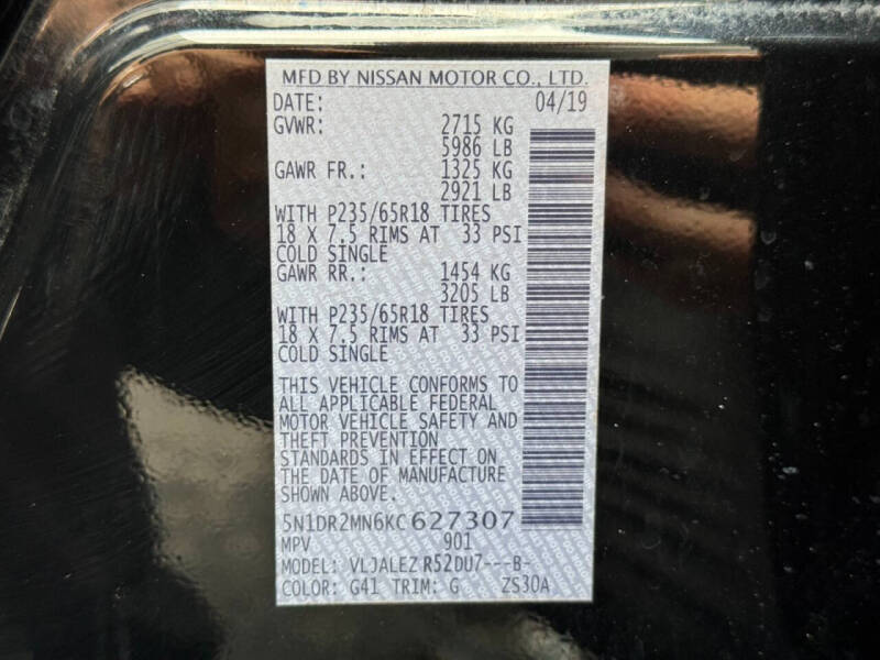 2019 Nissan Pathfinder SV