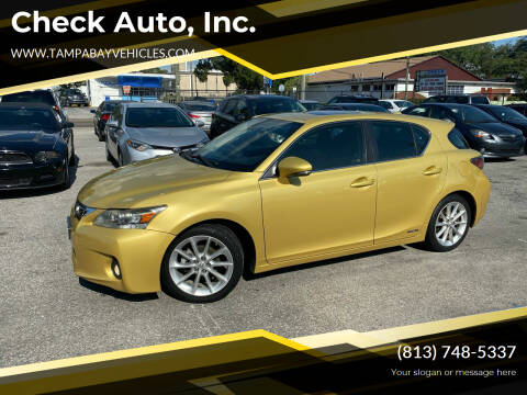 2011 Lexus CT 200h for sale at CHECK AUTO, INC. in Tampa FL