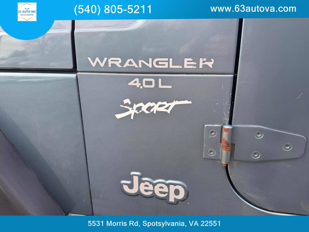 1998 Jeep Wrangler for sale at 63 Auto Inc in Spotsylvania, VA