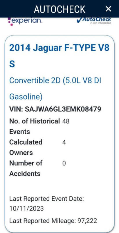 2014 Jaguar F-TYPE V8 S