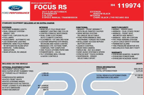 2017 Ford Focus RS