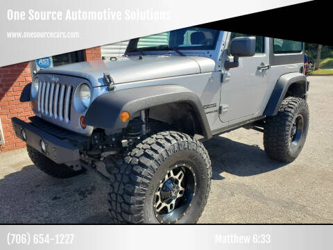 2013 Jeep Wrangler for sale at One Source Automotive Solutions in Braselton GA