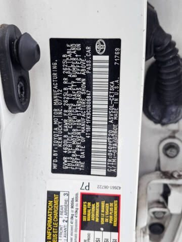 2012 Toyota Camry SE Sport Limited Edition