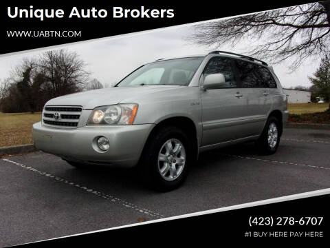 2002 Toyota Highlander for sale at Unique Auto Brokers in Kingsport TN